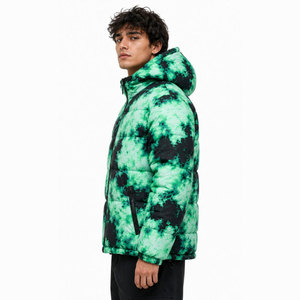 เสื้อแจ็คเก็ตพัฟเฟอร์ดีไซน์ใหม่ แฟชั่นขายส่ง เสื้อแจ็คเก็ตพัฟเฟอร์บุผ้านวมสำหรับผู้ชาย พร้อมฮู้ดระบายอากาศ สีเขียว สีดำ - Product Image 5