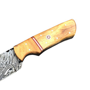 Venta Directa de Fábrica, Cuchillo Táctico de Hoja Fija con Mango de Madera de Olivo, Cuchillos EDC para Camping y Caza con Funda - Product Image 3