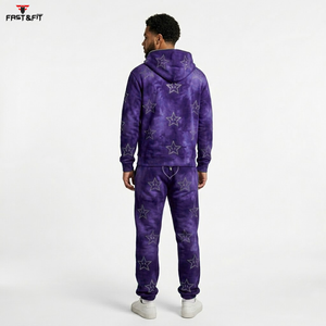 Chándal Deportivo para Hombre, Manga Larga, Invierno, con Pedrería, Transpirable, Secado Rápido, Hecho en Pakistán, Talla Grande, Corte Ajustado, 100% Algodón - Product Image 2