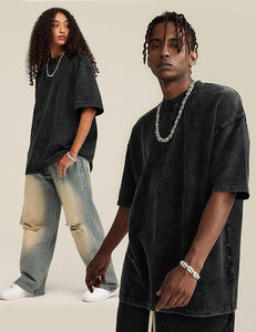 เสื้อยืดโอเวอร์ไซส์วินเทจฟอกสีแบบแอซิดวอช ขายส่ง เสื้อยืดโอเวอร์ไซส์ผ้าฝ้ายคุณภาพสูงราคาถูก รับผลิตแบบ OEM - Product Image 5