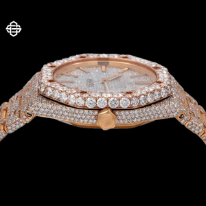 Montre Classique de Luxe Exceptionnelle pour Homme, 41mm, Quartz ETA, Analogique, Verre Sertie de Moissanite, Bracelet en Acier Inoxydable - Product Image 4