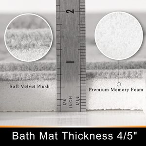 Alfombra de baño minimalista rectangular de espuma viscoelástica, color gris sólido, con base de goma antideslizante para el suelo del baño, alfombra de baño de microfibra, espuma viscoelástica - Product Image 3