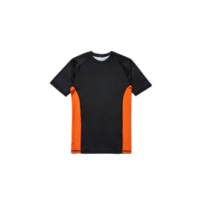 Camiseta Deportiva de Manga Corta para Hombre, Color Negro y Naranja, Cuello Redondo, Secado Rápido, Corte Regular, Tejido de Poliéster - Product Image 1