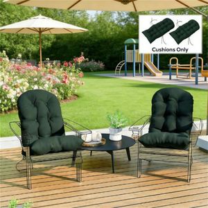 Juego de 2 Cojines para Silla de Exterior Verde Oscuro, Incluye Cojín para Respaldo de Silla de Terraza, para Espacios Exteriores - Product Image 1