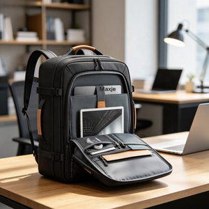 Mochila para Portátil con Logotipo Personalizado, Mochila Ligera Multifuncional Unisex Expandible para Negocios, Viajes Cortos, Trabajo y Escuela - Product Image 1