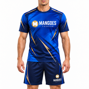 Maillots de football à manches courtes, ensembles d'uniformes d'entraînement d'équipe, 100% polyester, respirant, séchage rapide, personnalisable avec le nom de l'équipe, unisexe, adulte - Product Image 4
