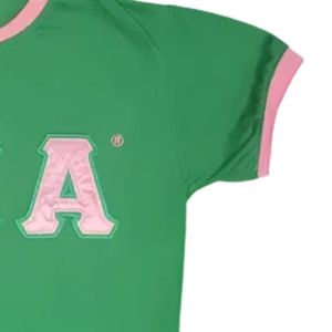 Camiseta Verde Clásica de Satén con Letras Estampadas para Mujer, Top Gráfico Casual de Manga Corta, Ropa de Moda para Uso Diario, Prenda Elegante - Product Image 4