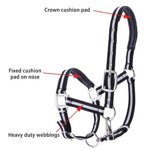 Nuevas llegadas: Cabestros para caballos con hebilla ajustable, de nailon y cuero, de la mejor calidad, cómodos, ligeros, duraderos y resistentes. - Product Image 3