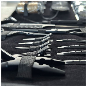 Kit d'outils professionnels pour extensions de cheveux en acier inoxydable de qualité chirurgicale, finition mate, couleur personnalisée, avec pinces de précision - Product Image 3