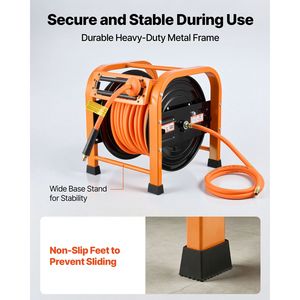 Avvolgitubo Aria Retrattile in PVC da 15 Metri, 3/8 Pollici x 30 Metri, Max 300 PSI, Avvolgimento Automatico, Cavo di Ingresso da 1,5 Metri - Product Image 6