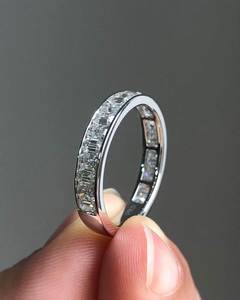 Anillo de Compromiso y Matrimonio de Lujo, Chapado en Oro de 18k, Unisex, Corte Esmeralda, Diamante Cultivado en Laboratorio, Certificado IGI, VVS - Product Image 1