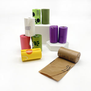 Özel renk biyobozunur köpek kaka poşetleri bahçe kamp yürüyüş için Compostable köpek atık Poo Poo çanta ev kullanımı için - Product Image 6