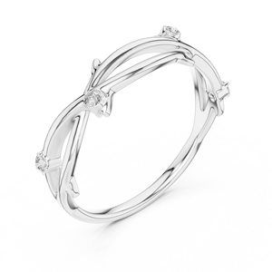 NATURES EMBRACE Parure de bagues en diamant de laboratoire, or blanc 18 carats plaqué rhodium, taille brillant, pour femme, fiançailles, mariage, fête, cadeau - Product Image 1