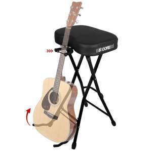 5Core Guitar Stool 3.15" <b>Padded</b> <b>Chair</b> Foldable Heavy Duty Music Seat Built in Foot Rest Guitar Stand - Product Image 1