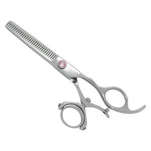Premium German Stainless Steel Professional Salon <b>Barber</b> Hair Thinning Scissors Sharp Precision <b>Blade</b> Removable Finger Rest - Product Image 1