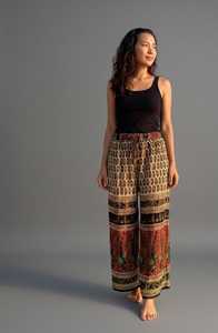 กางเกงชุดนอนผ้าเรยอนเครป โบโฮ ฮิปปี้ ขากว้าง ชุดลำลอง เสื้อกล้าม เสื้อคลุมสำหรับงานแต่งงาน เสื้อคลุมทุกฤดู ของขวัญวันเกิด - Product Image 3