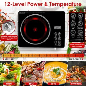 Fornello Elettrico Doppio in Ceramica da 7000W per Campeggio, Opzione Singola in Ceramica da 3500W con 3 Scelte di Colore - Product Image 3