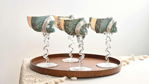 Verres à vin et à bière en coquillages réutilisables, fabriqués à la main au Vietnam, design côtier, pour restaurants, hôtels, décoration intérieure, vente en gros - Product Image 6