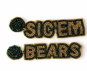 Pendientes de Aro Personalizados Hechos a Mano con Diseño de los Baylor Bears SIC EM, Joyería Deportiva para el Día del Partido, Venta al Por Mayor OEM ODM - Product Image 3