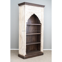 2024 Premium Sculpture En Bois Armoire À La Main Blanc détresse Conception 3 Étagère De Stockage Élégant Salon Meubles Abordables