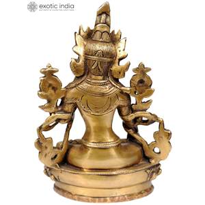 Estatua de latón de Tara blanca hecha a mano de 9 pulgadas, ídolo de la deidad budista, esculturas hechas en India - Product Image 3