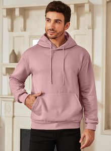 Soft Brushed Fleece Long Sleeve <b>Pullover</b> <b>Men</b> Hoodie Plain Blank Cotton Clothing Collection Hoodie - Product Image 5