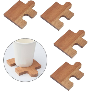 Reusable Custom Solid Wooden <b>Tea</b> <b>Coaster</b> Cup Mat Heat Insulation Thick Wooden Puzzle <b>Coaster</b> - Product Image 5