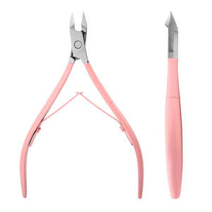 Alicates Profesionales de Alta Calidad para Cutículas, de Acero Inoxidable, Color Rosa, con Apertura de Mandíbula Ancha para Eliminar Piel Muerta y Uñas Gruesas, Hoja Curva - Product Image 1