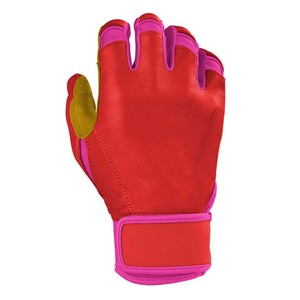Gants d'entraînement en microfibre rouge avec paume rembourrée, fermeture auto-agrippante, unisexe, adulte, ambidextres - Product Image 3