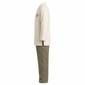 Kung Fu Uniform Adult Unisex Cream Cotton Breathable Quick Dry Lightweight Durable Regular Fit Martial <b>Arts</b> Wear Kit - Product Image 4
