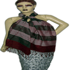 Bufanda Larga Triangular de Cachemira y Viscosa para Mujer, con Diseño de Logotipo y Abanicos, Estilo Twill Moderno para Verano y Otoño - Product Image 1