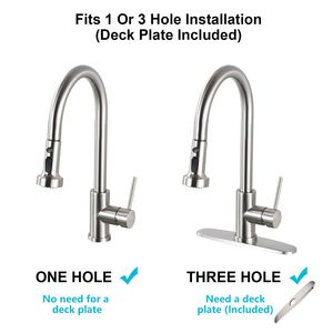 Rubinetto da Cucina Estraibile in Acciaio Inox con Dispenser di Sapone in Nichel Spazzolato - Product Image 4