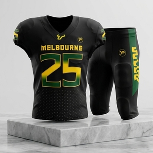 Conjunto de Ropa Deportiva de Fútbol Americano Personalizada, Nombres y Números de Equipo Personalizados, Sublimación Impresa, Cintura Elástica, Tela Transpirable, Pantalones Cortos - Product Image 1