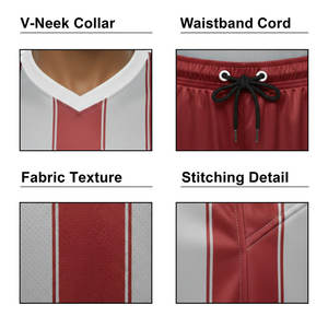 Conjunto de Uniforme de Fútbol Personalizado con Nombre de Equipo, Aplicación de Rayas Teñidas, 100% Poliéster, Manga Corta - Product Image 5