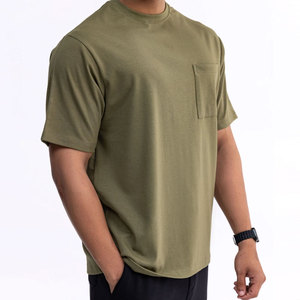 Camiseta de Verano para Hombre, Color Verde Menta, Estilo Liso, de Algodón, Corte Holgado, Estilo Urbano, Talla Grande - Product Image 2