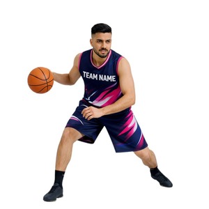 Conjunto de Uniforme de Baloncesto Sublimado Personalizado, Sin Mangas, Poliéster Transpirable, Unisex, Reversible, Servicio OEM - Product Image 3