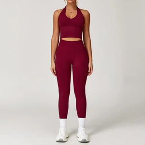 Conjunto de Yoga de 2 Piezas para Mujer, Hombros Descubiertos, Cintura Alta, Spandex/Nailon, Tela Transpirable Antibacteriana, Cintura Elástica, Personalizable - Product Image 5