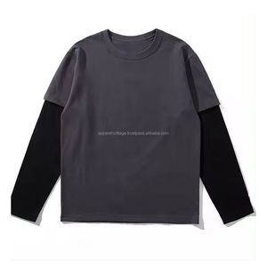 Wholesale Heavyweight Graphic Boxy <b>Waffle</b> Hip Hop Screen Printing for Men Double Layer Oversized Long Sleeve T-<b>shirt</b> Men's <b>Shirt</b> - Product Image 2