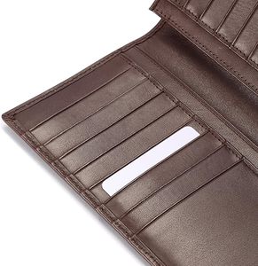 Portefeuille pour homme en cuir véritable léger de haute qualité avec logo personnalisé, long format, fabrication en usine, prix de gros - Product Image 4
