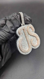 Luxury Custom <b>Initial</b> Pendant Moissanite Diamond 925 <b>Silver</b> Rhodium Plated Iced Out Hip Hop <b>Necklace</b> Charm Gift For Unisex - Product Image 2