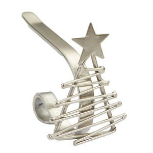 Silver Elegant Pine Tree Design Christmas <b>Stocking</b> <b>Holder</b> Christmas Concepts Decorations Accessory <b>Stocking</b> <b>Holder</b> - Product Image 2