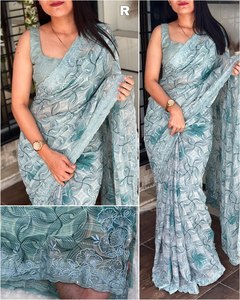 Bollywood Phong Cách Wedding Sangeet Đảng Mặc Thêu Saree Với Áo Cho Phụ Nữ Và Cô Gái Mặc Tại Tỷ Lệ Thấp - Product Image 5