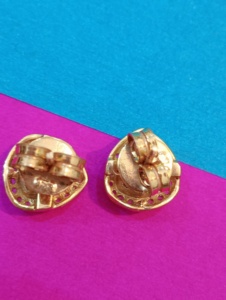 Gold plated triangle <b>earrings</b> White polki stone <b>earrings</b> Party wear luxury <b>earrings</b> <b>Fine</b> <b>stud</b> <b>earrings</b> gift Drop <b>Stud</b> <b>Earrings</b> . - Product Image 5