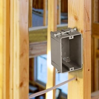 Caja de PVC de 22 Cu para un solo interruptor/toma de corriente, nueva, para montaje con clavos, no metálica, nivel de protección IP65