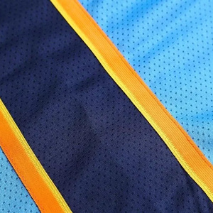 Uniformes de basket-ball personnalisés, maillot bleu sans manches à col en V et short, tissu en maille respirant, vêtements d'équipe unisexes pour adultes - Product Image 6