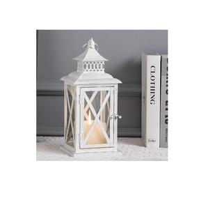 Farol Clásico Rectangular Árabe de Metal Negro de 12 Pulgadas de Alto con Vidrio Transparente y Hierro, Regalo Ideal para Festividades, Fiestas y Bodas - Product Image 2