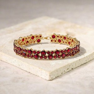 Lab Grown Ruby Tennis <b>Bracelet</b> in 925 Sterling Silver Women's July Birthstone Party Jewelry - Product Image 1