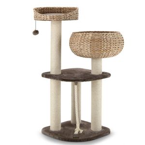 Arbre à chat en rotin de 41 pouces avec perchoir confortable pour la sieste et les griffades des chats - Product Image 5
