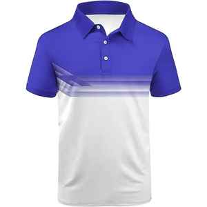 Chemise de golf pour homme, été |   Chemise décontractée en maille imprimée à col boutonné, coupe classique, infroissable, confortable, pour le sport et les vacances - Product Image 4