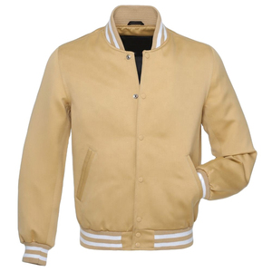 Blousons universitaires en toile pour hommes, personnalisés OEM, grande taille, imperméables, respirants, broderie frontale, réversibles, style décontracté, vente en gros - Product Image 2